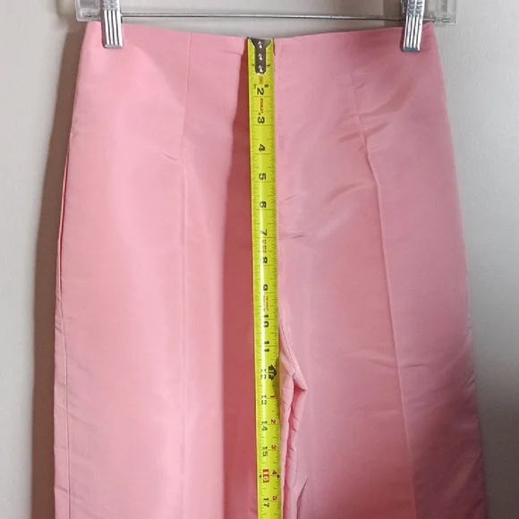 Greta Constantine Wide Leg Super High Waisted Long Structured Silk Trousers XS-S - Picture 10 of 12